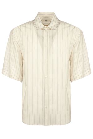 Short-sleeved viscose shirt in cream MAURO GRIFONI | G6AB0012ABF